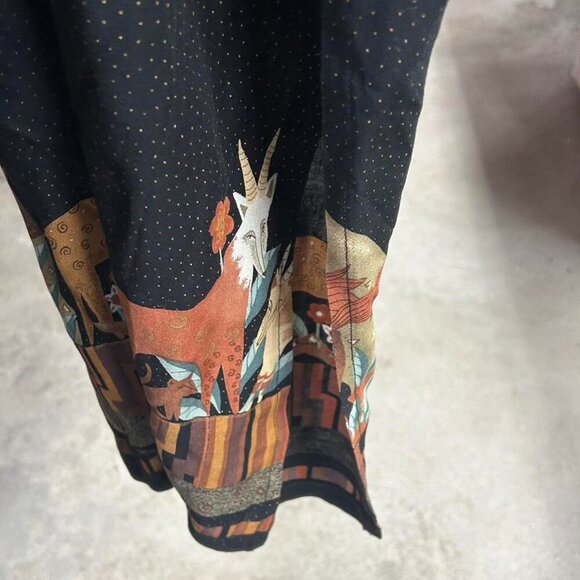 Vintage Haggerty Artwear Midi Animal Safari Printed Skirt Size Small - Picture 3 of 7